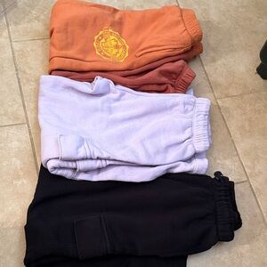 Kids Cozy Sweatpants Set - Black, Lavender, Orange